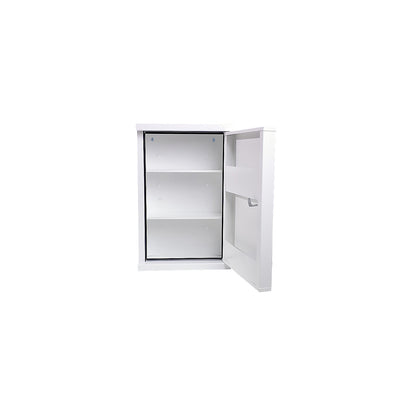 First aid cupboard, DIN 13169, single door, white, HxWxD 560 x 360 x 200 mm, without contents.