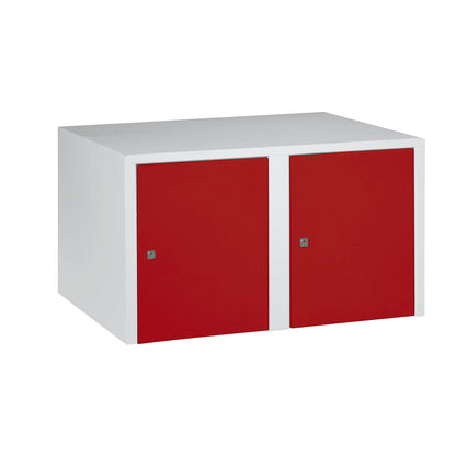 Munich add-on cupboard, 2 compartments, flame red, width 800 mm.