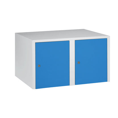 Munich add-on cupboard, 2 compartments, light blue, width 800 mm.