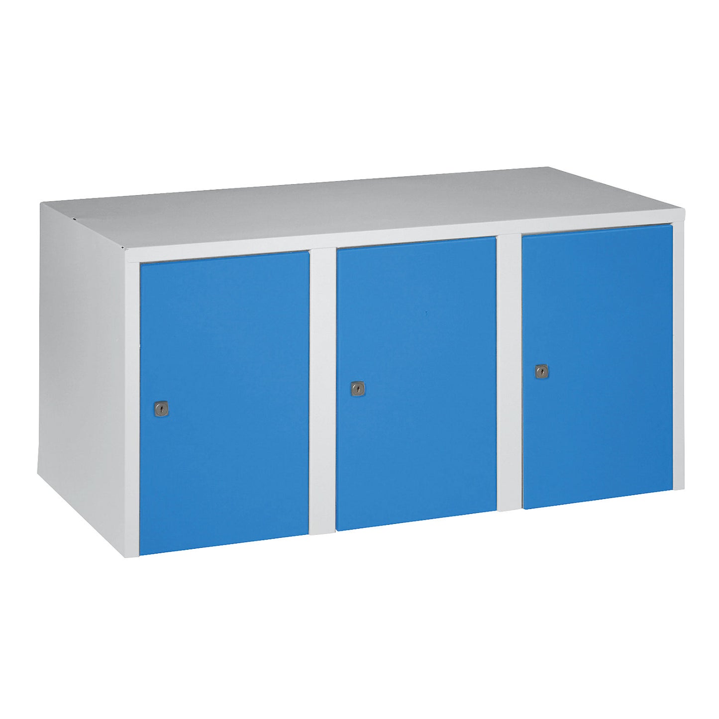 Munich add-on cupboard, 3 compartments, light blue, width 900 mm.