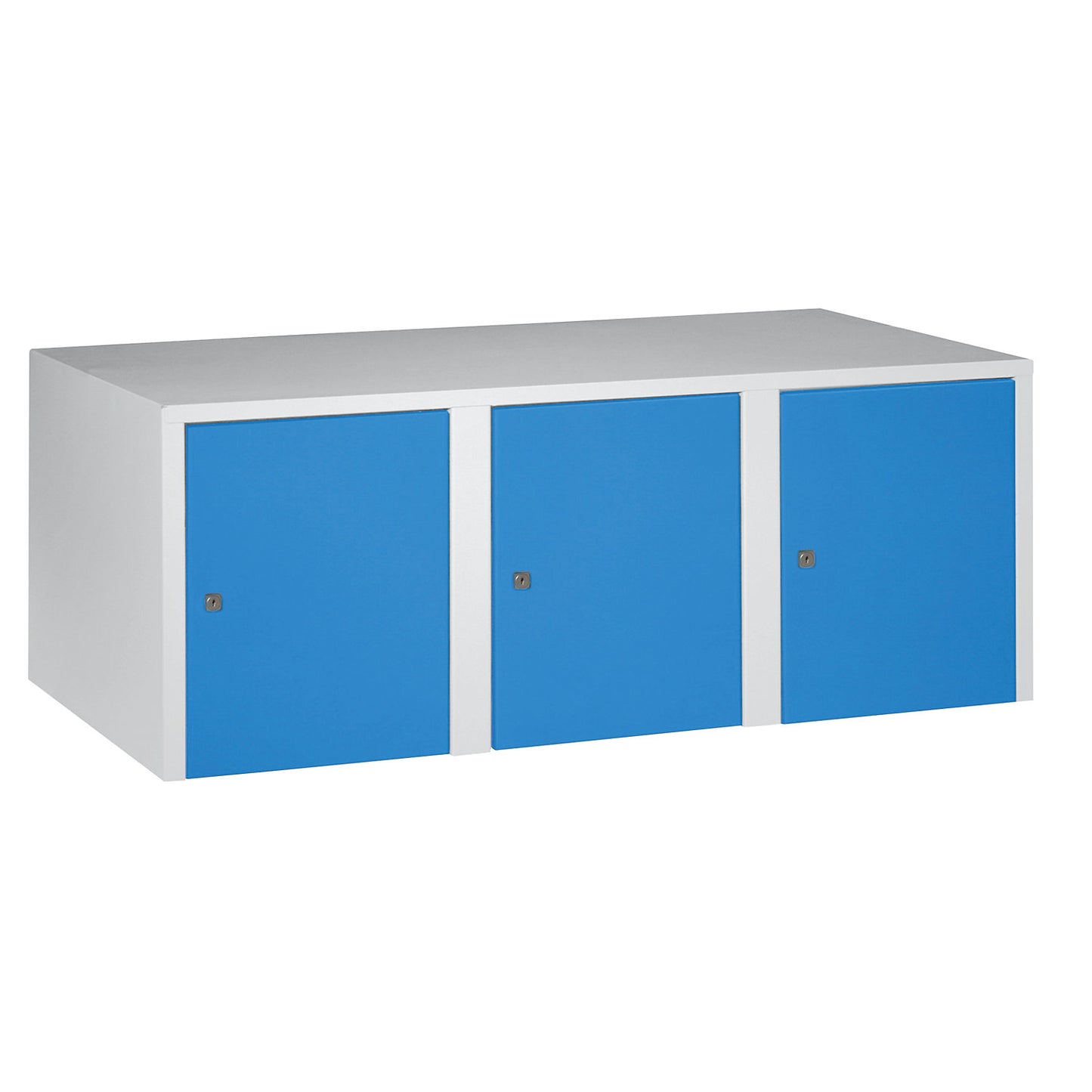 Munich add-on cupboard, 3 compartments, light blue, width 1200 mm.