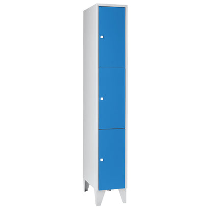 Munich 3-fold compartment locker, 1 compartment, width 300 mm, light blue.