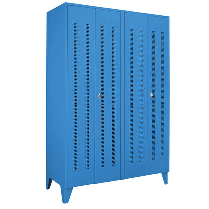 Berlin 1 clean and dirty locker, centre divider, 2 compartments, light blue, width 1200 mm.