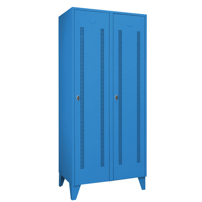 Berlin 1 clothes locker, 2 compartments, light blue, width 800 mm.