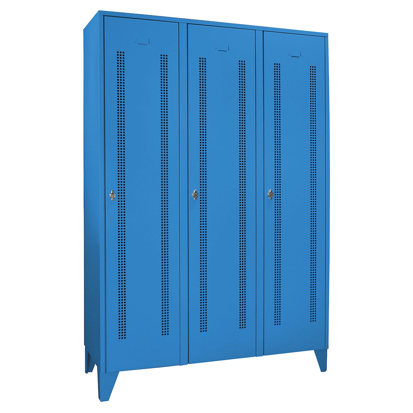 Berlin 1 clothes locker, 3 compartments, light blue, width 1200 mm.
