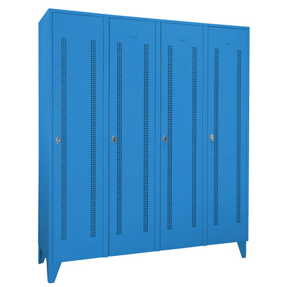 Berlin 1 clothes locker, 4 compartments, light blue, width 1600 mm.