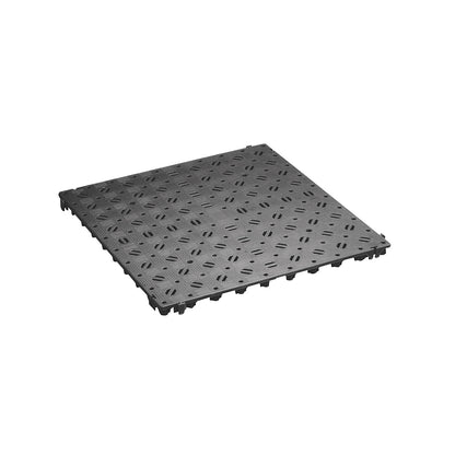 Plastic floor tile, polyethylene, 500 x 500 mm, stable, pack of 20, basalt grey.