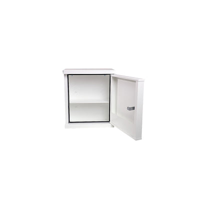 First aid cupboard, DIN 13157, without contents, white, depth 200 mm, HxW 420 x 360 mm.