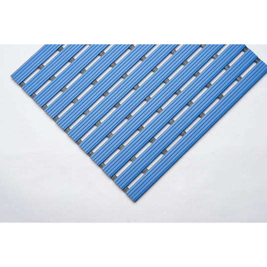 PVC profile matting, per metre, walking surface made of hard PVC, non-slip, width 1000 mm, blue.