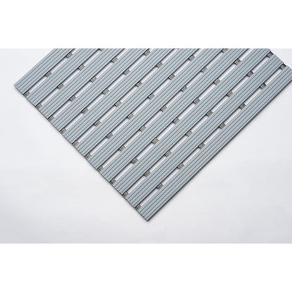 PVC profile matting, per metre, walking surface made of hard PVC, non-slip, width 600 mm, grey.