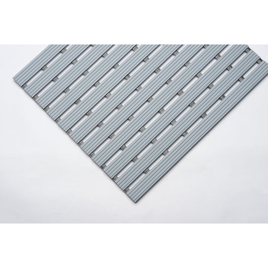 PVC profile matting, per metre, walking surface made of hard PVC, non-slip, width 600 mm, grey.