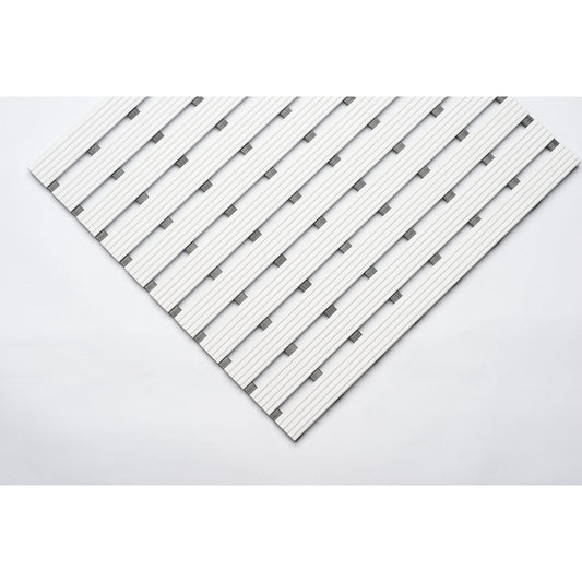 PVC profile matting, per metre, walking surface made of hard PVC, non-slip, width 1000 mm, white.