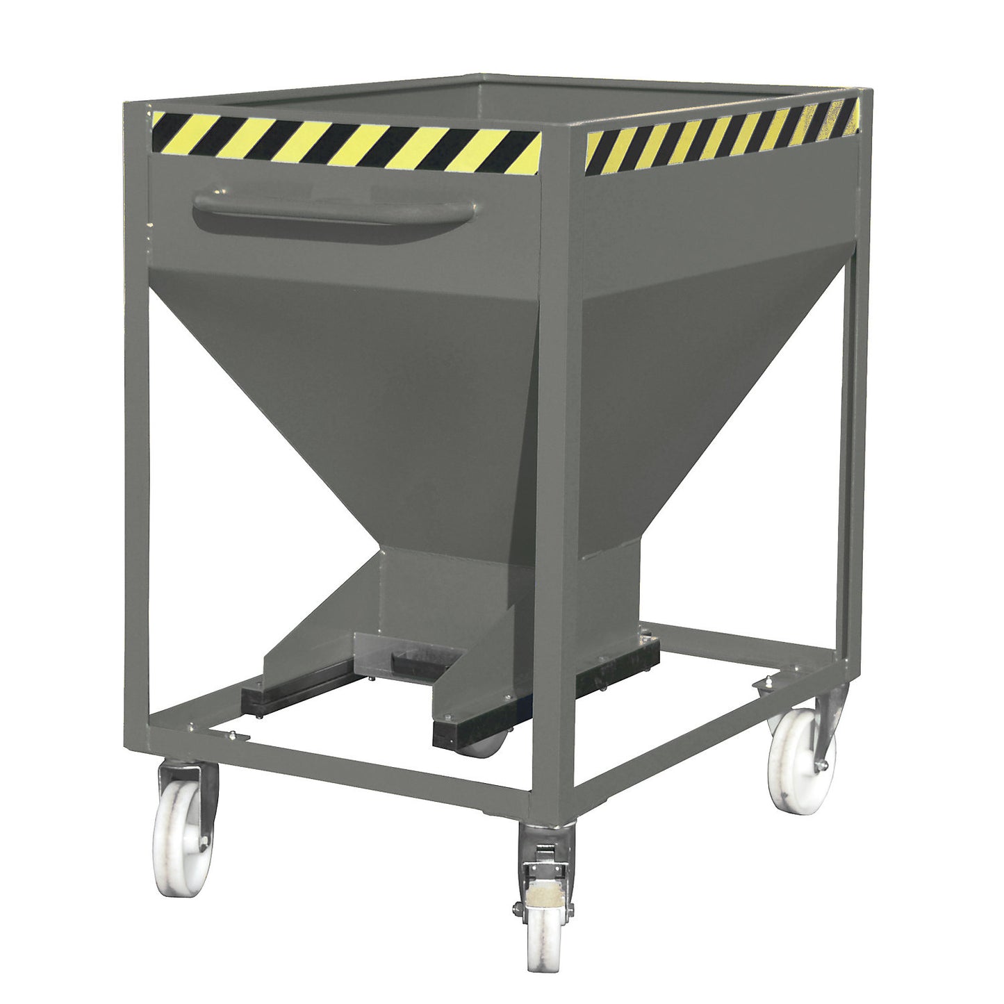 Dispensing hopper, funnel head, mobile, capacity 0.375 m³, mouse grey.