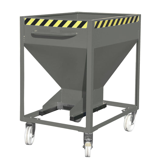 Dispensing hopper, funnel head, mobile, capacity 0.375 m³, mouse grey.