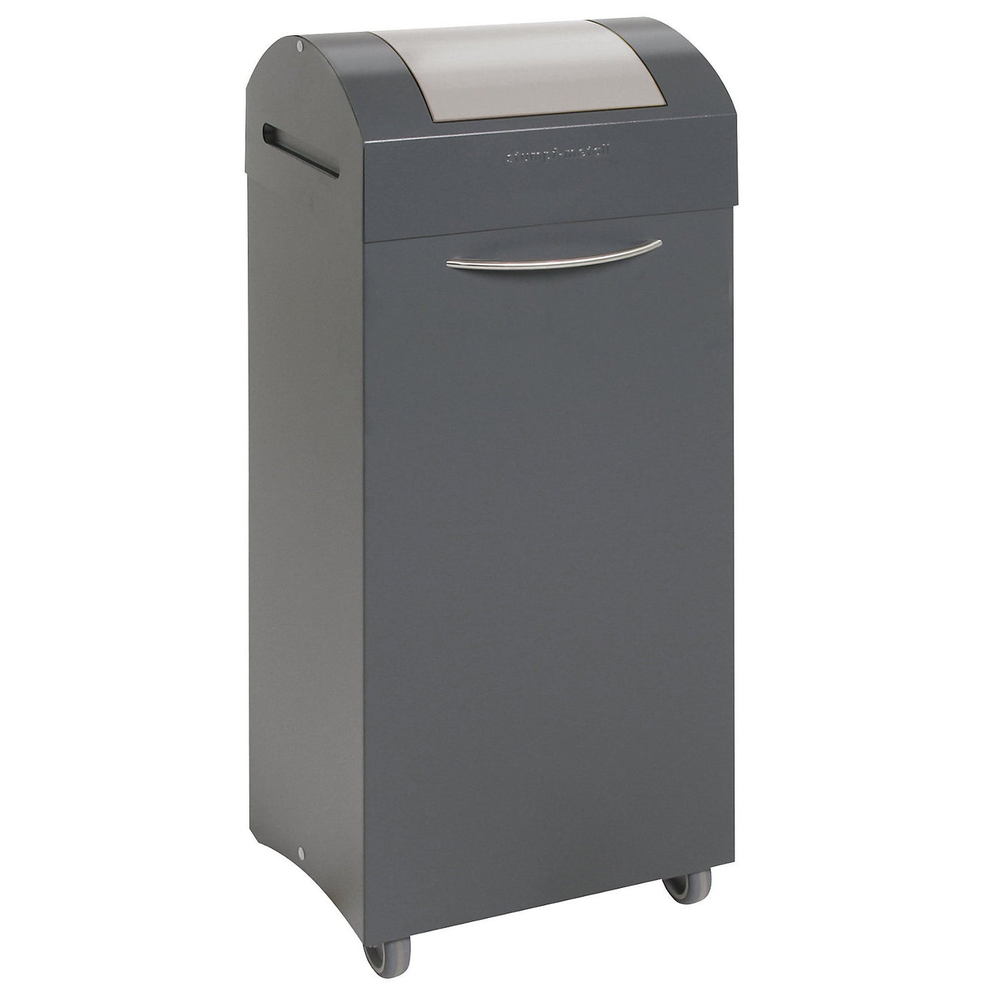 Recyclable waste collector, flame extinguishing, WxD 380 x 320 mm, capacity 75 l, light grey flap.