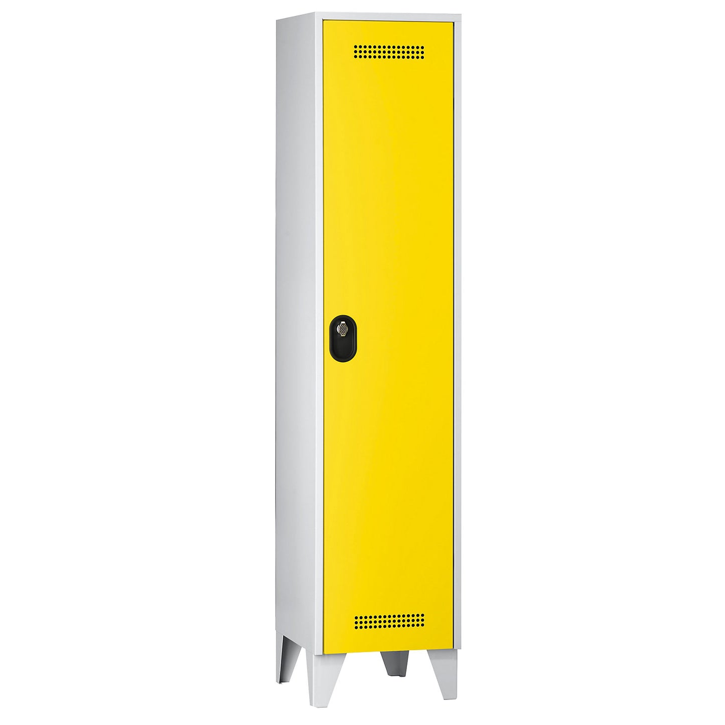 Köln clothes locker, 1 compartment, light grey / zinc yellow, 400 mm.