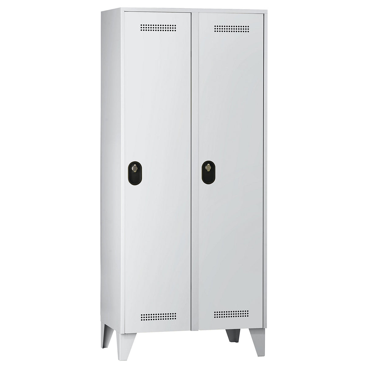 Köln clothes locker, 2 compartments, light grey, 800 mm.