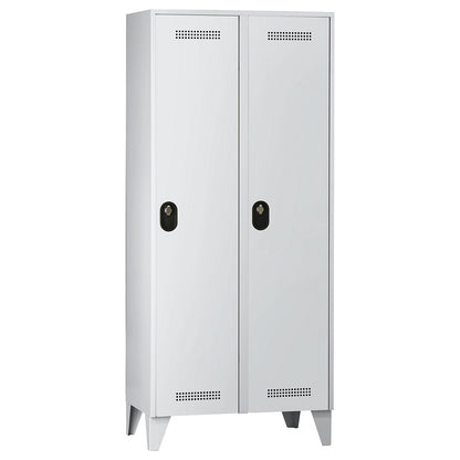 Köln clothes locker, 2 compartments, light grey, 800 mm.