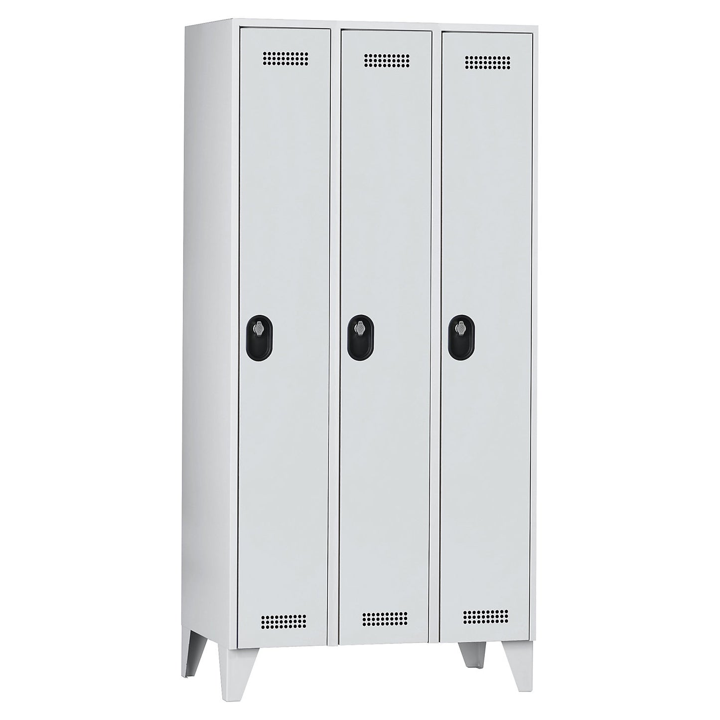Köln clothes locker, 3 compartments, light grey, 900 mm.