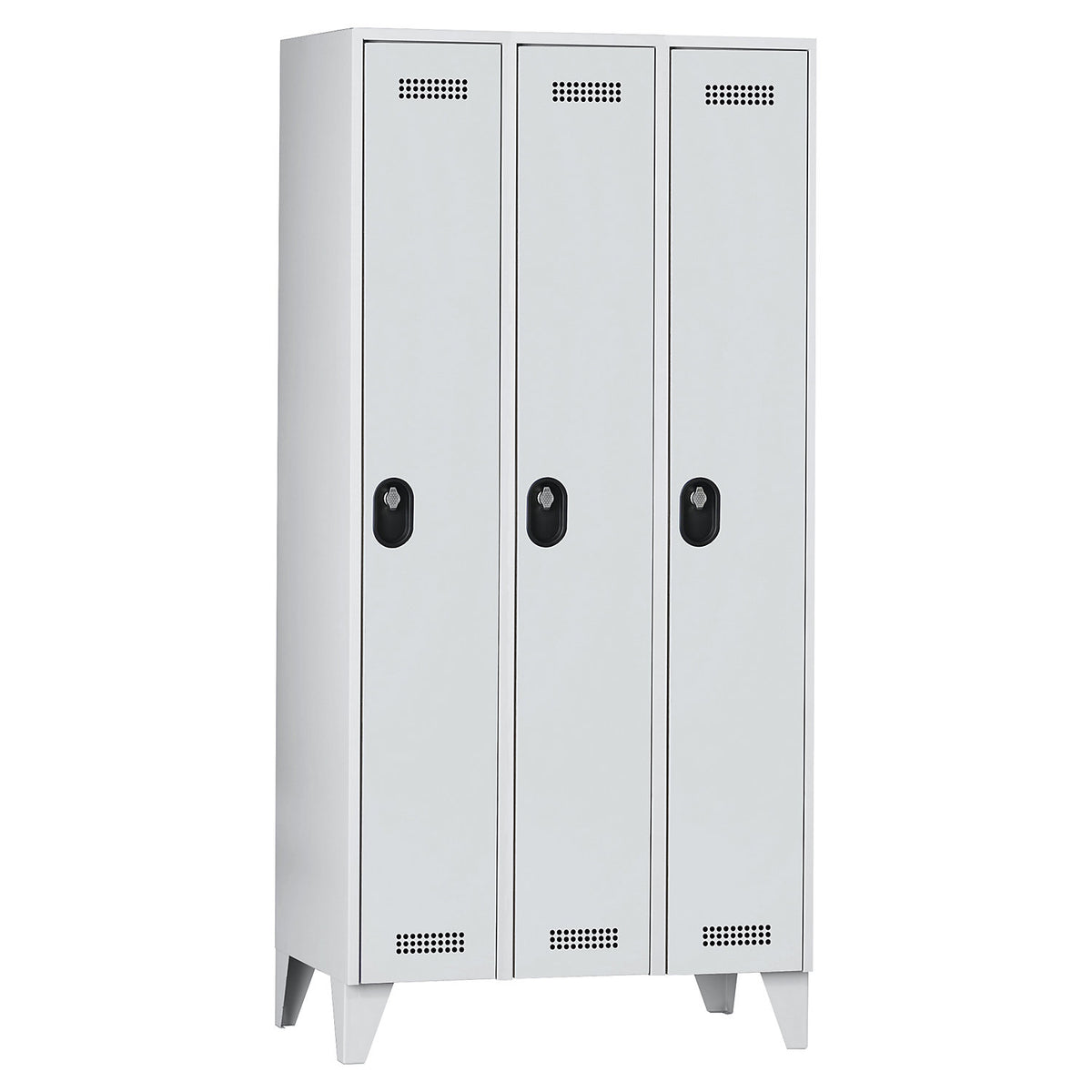 Köln clothes locker, 3 compartments, light grey, 900 mm.