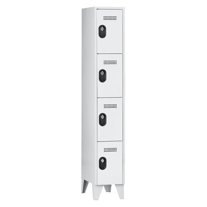 Köln 4-fold compartment locker, 1 compartment, light grey, 300 mm.