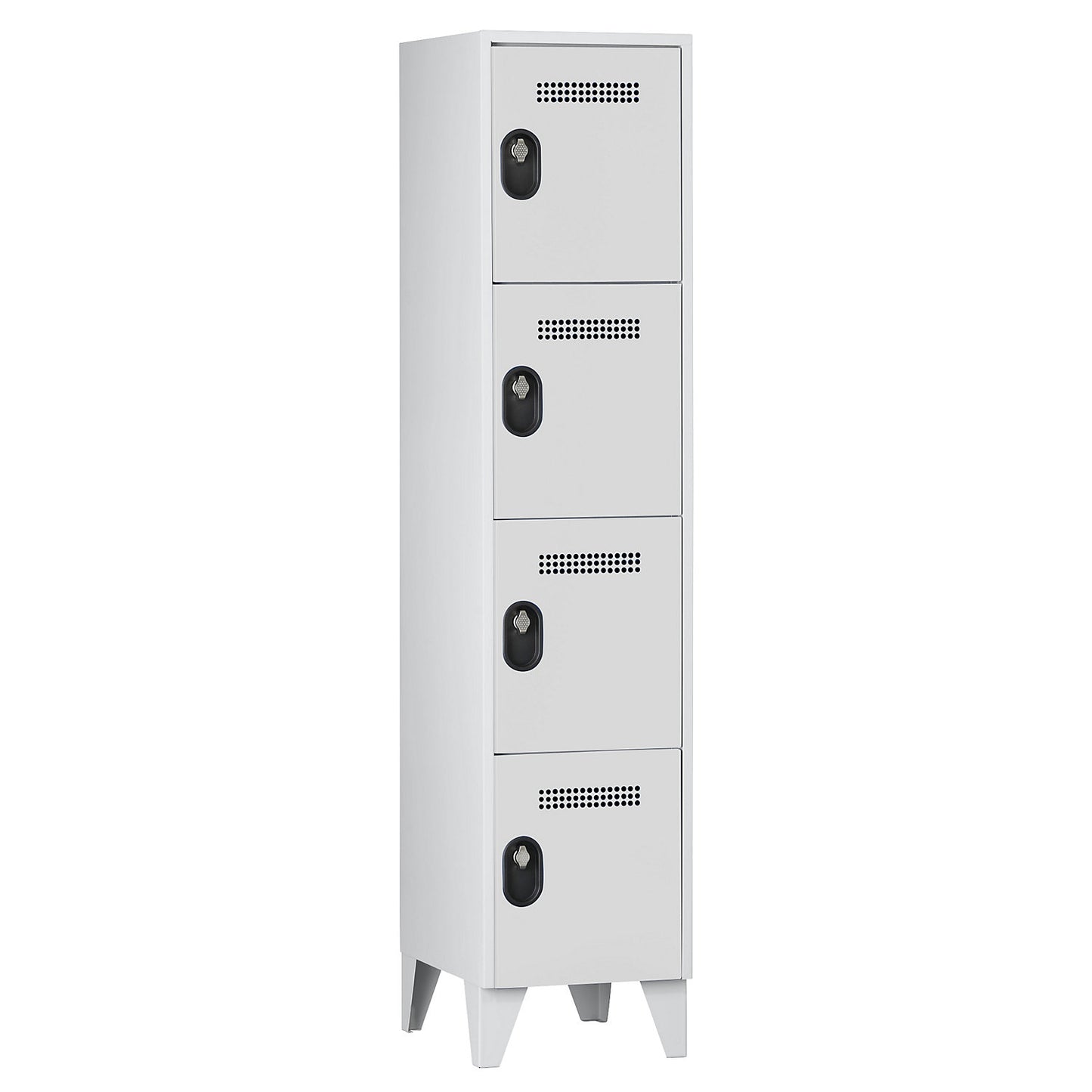 Köln 4-fold compartment locker, 1 compartment, light grey, 400 mm.