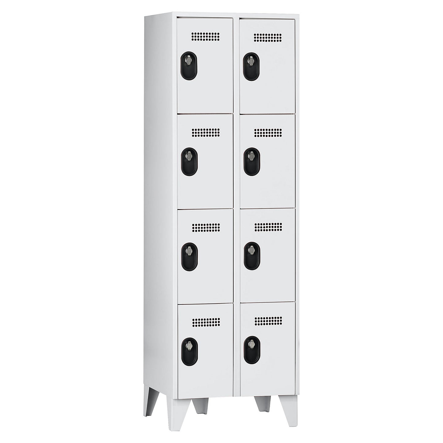 Köln 4-fold compartment locker, 2 compartments, light grey, 600 mm.