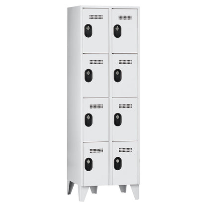 Köln 4-fold compartment locker, 2 compartments, light grey, 600 mm.