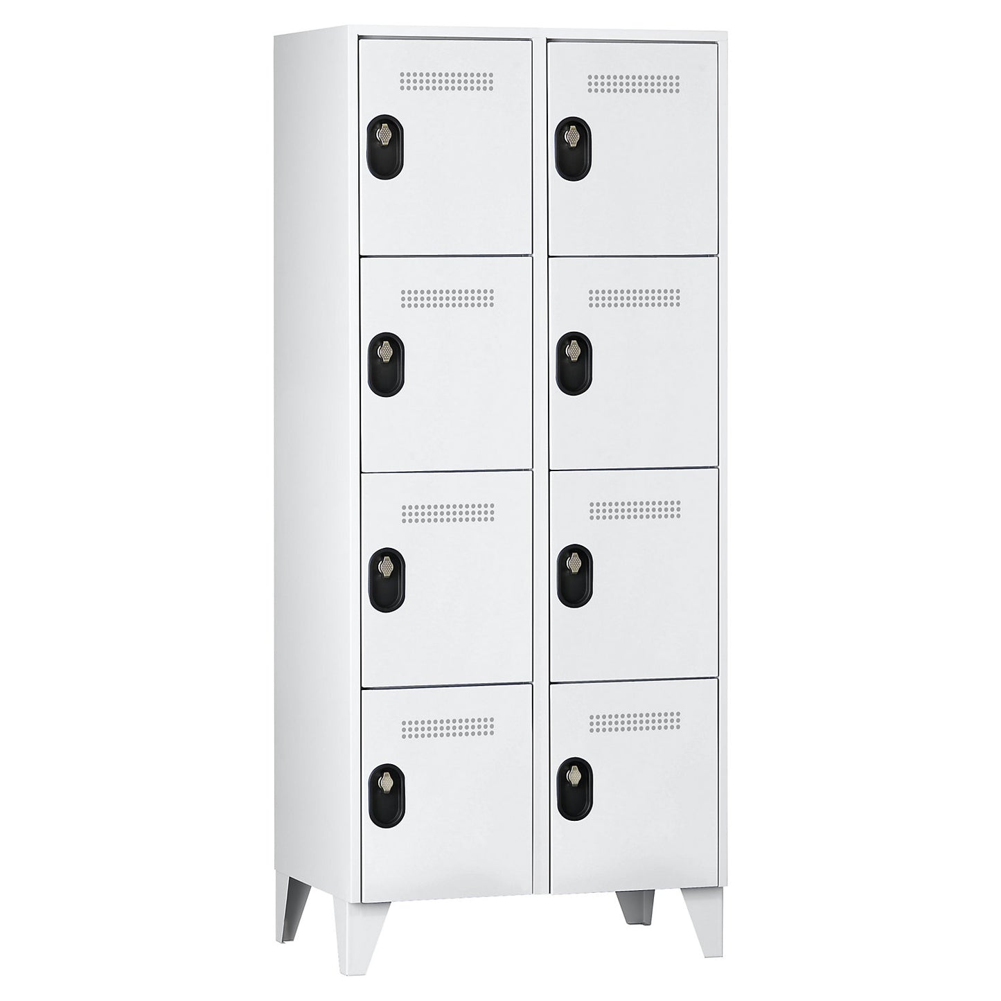 Köln 4-fold compartment locker, 2 compartments, light grey, 800 mm.