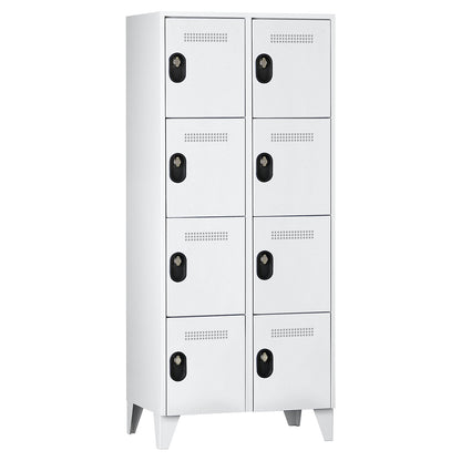 Köln 4-fold compartment locker, 2 compartments, light grey, 800 mm.