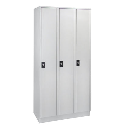 Stuttgart locker, 3 compartments, W 900 mm, light grey / light grey.