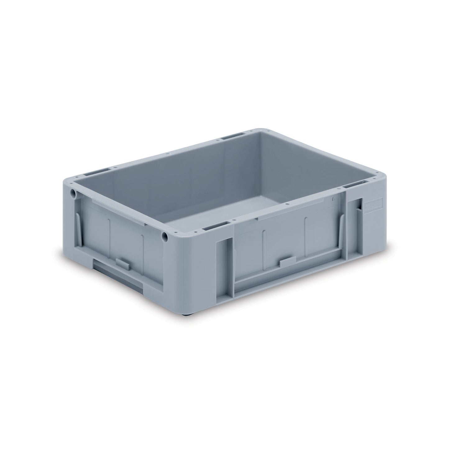 Euro size stacking containers, external LxWxH 400 x 300 x 120 mm, grey, pack of 6.