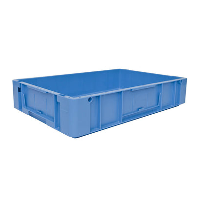 Euro size stacking containers, external LxWxH 600 x 400 x 120 mm, blue, pack of 3.