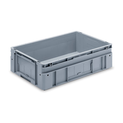 Euro size stacking containers, external LxWxH 600 x 400 x 170 mm, grey, pack of 2.