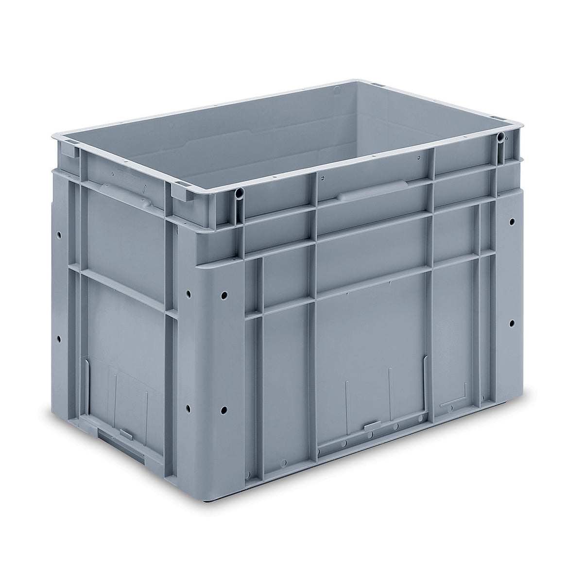 Euro size stacking containers, external LxWxH 600 x 400 x 420 mm, grey.