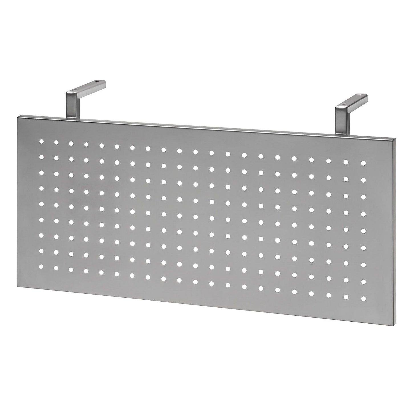 Side panel made of perforated sheet metal, white aluminium, for 90° corner.