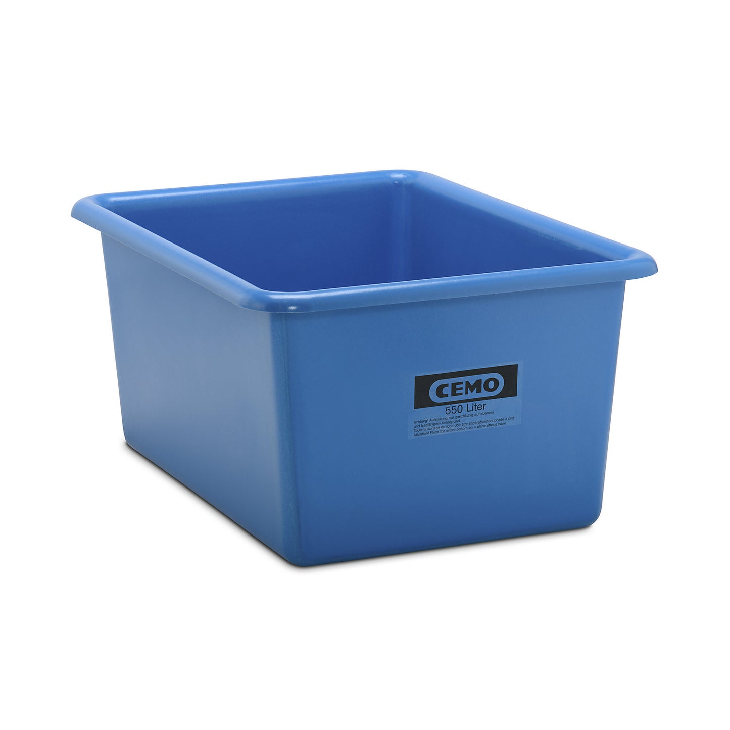 Large GRP container, capacity 550 l, LxWxH 1320 x 970 x 620 mm, blue.