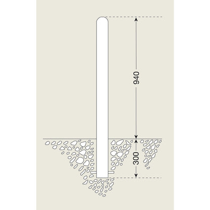 City bollard, for concreting in, without chain eyelet.