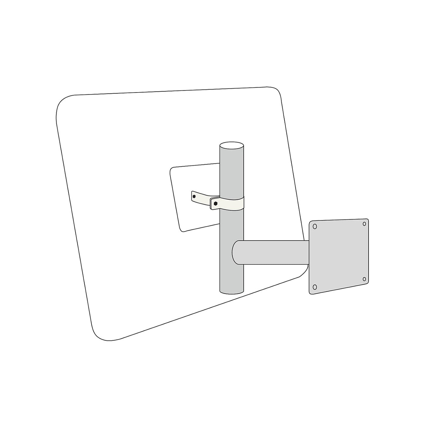 Wall mounting bracket, hot dip galvanised, Ø 76 mm.