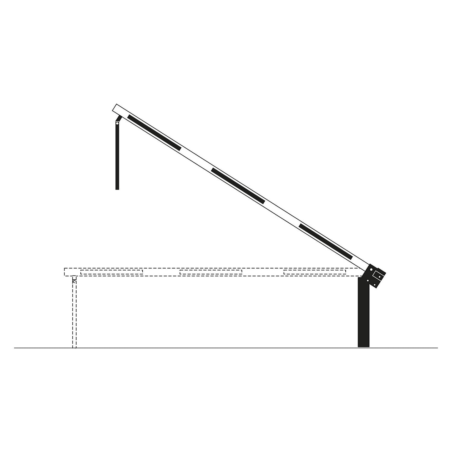 Roadblock, barrier, pendulum support, barrier beam length 3 m.