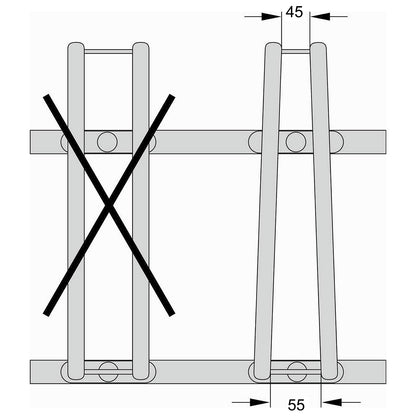 Bicycle rack, bars made of 18 mm steel tubing, double sided rack, hot-dip galvanised, 12 parking spaces.